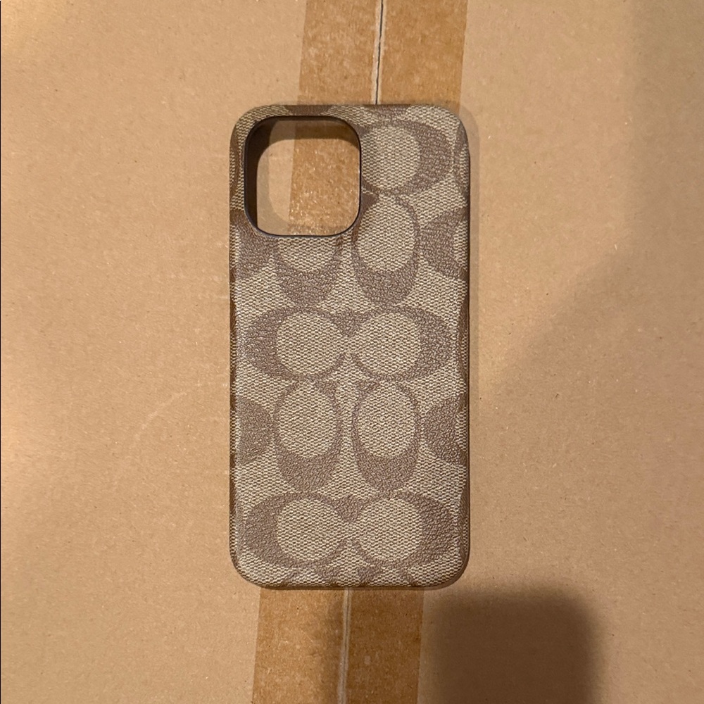 Coach Signature Brown IPhone 14 pro Max Phone Case